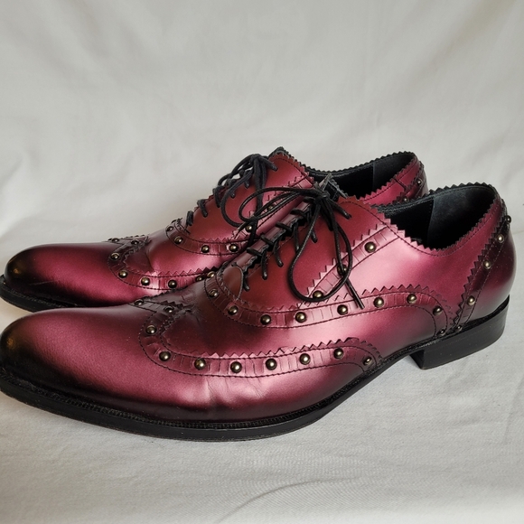 Jo Ghost Metallic Red Maroon Leather Shoes Good Pre-used Condition Size 40 - Picture 10 of 14